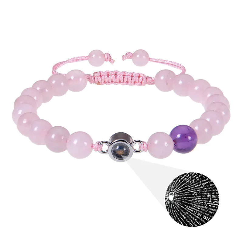 "Custom Photo Projection Bracelet in 100 Languages"