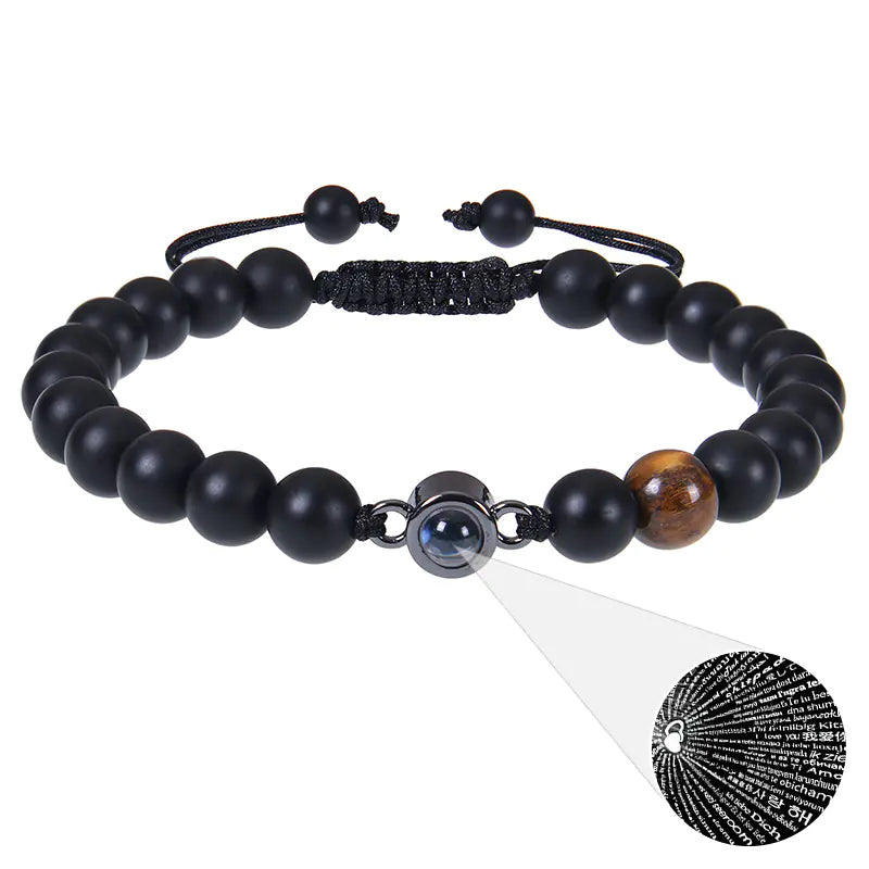 "Custom Photo Projection Bracelet in 100 Languages"