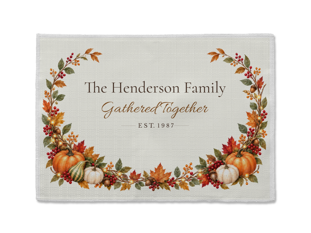 Gathered Together Personalized Fall Family Placemat