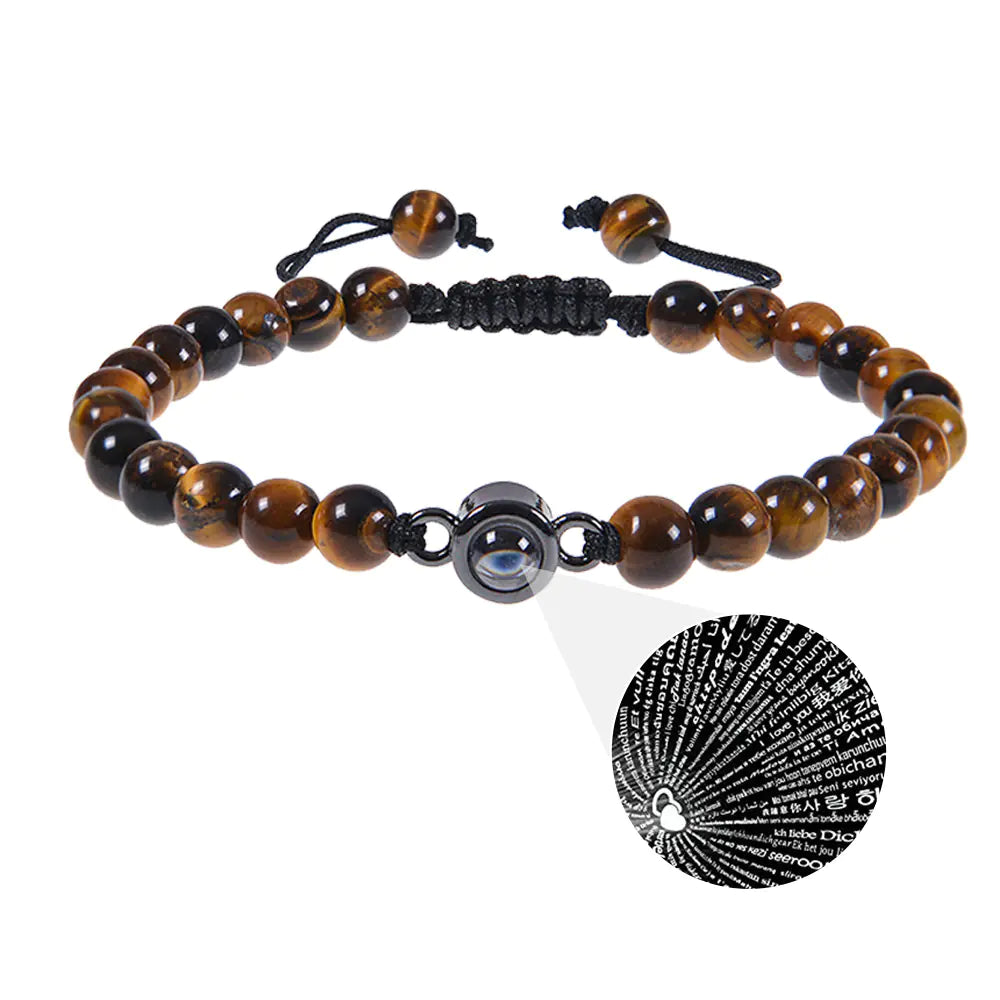 "Custom Photo Projection Bracelet in 100 Languages"