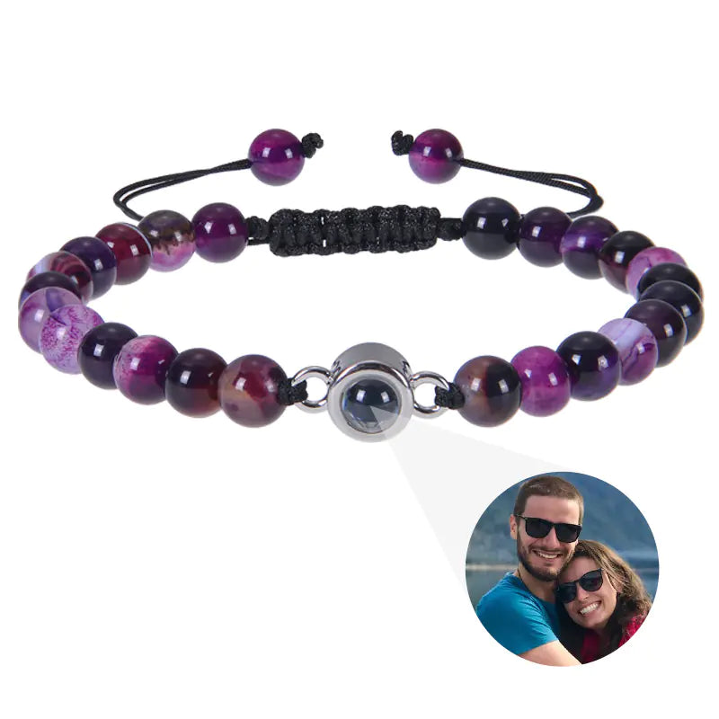 "Custom Photo Projection Bracelet in 100 Languages"