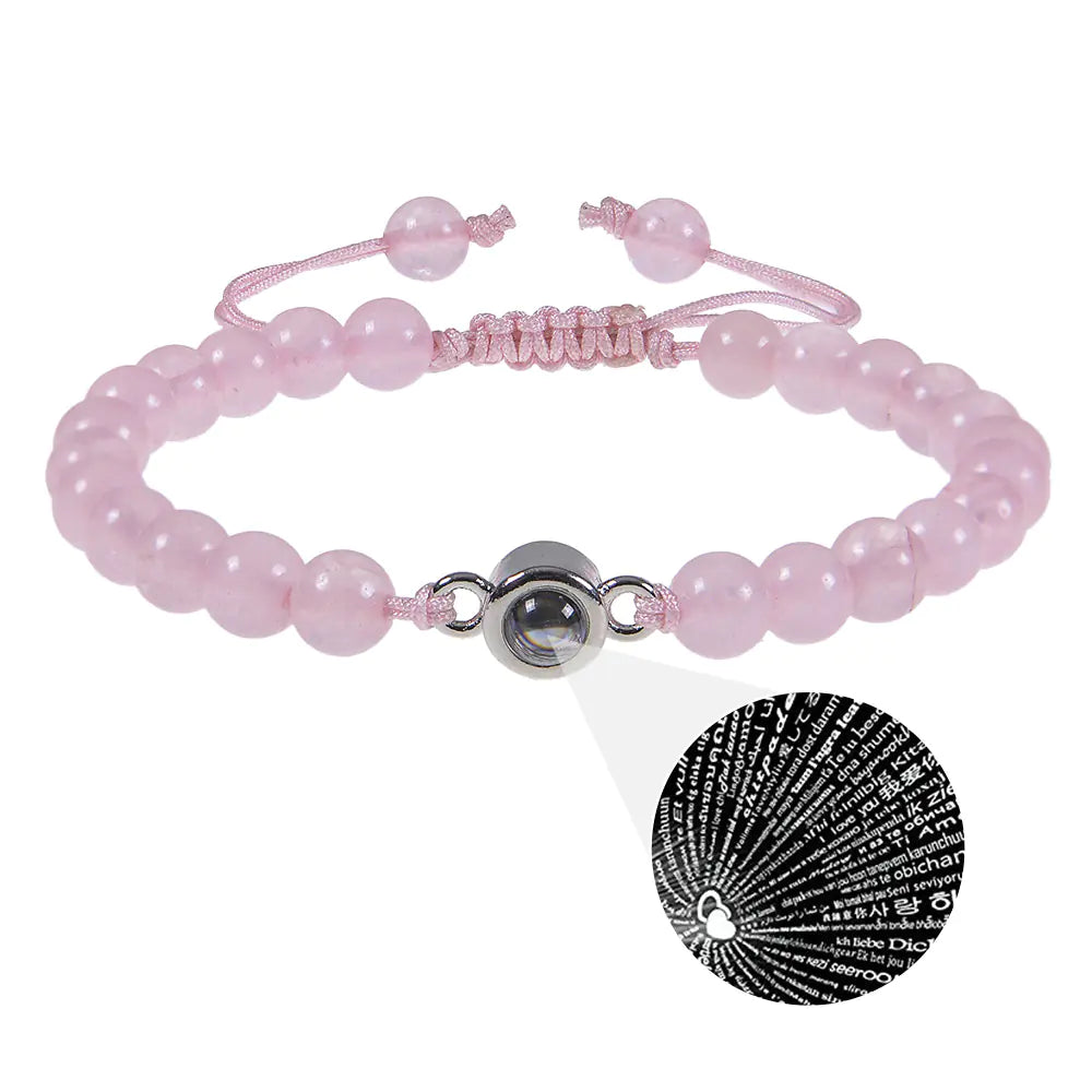 "Custom Photo Projection Bracelet in 100 Languages"