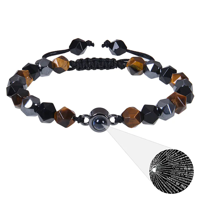 "Custom Photo Projection Bracelet in 100 Languages"