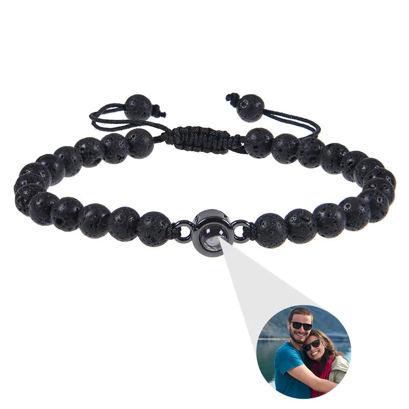 "Custom Photo Projection Bracelet in 100 Languages"
