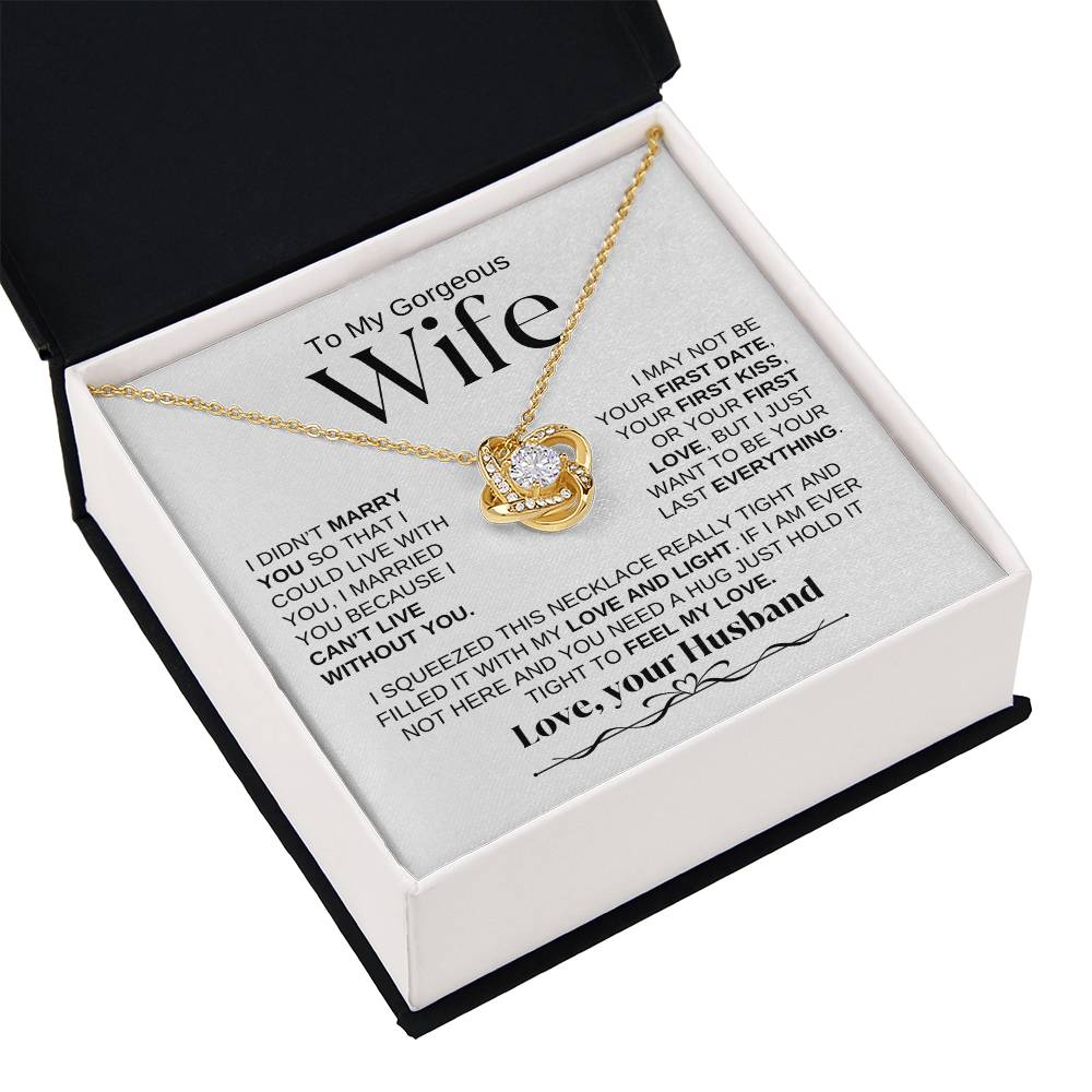 To My Gorgeous Wife | Love Knot Necklace | WBSF