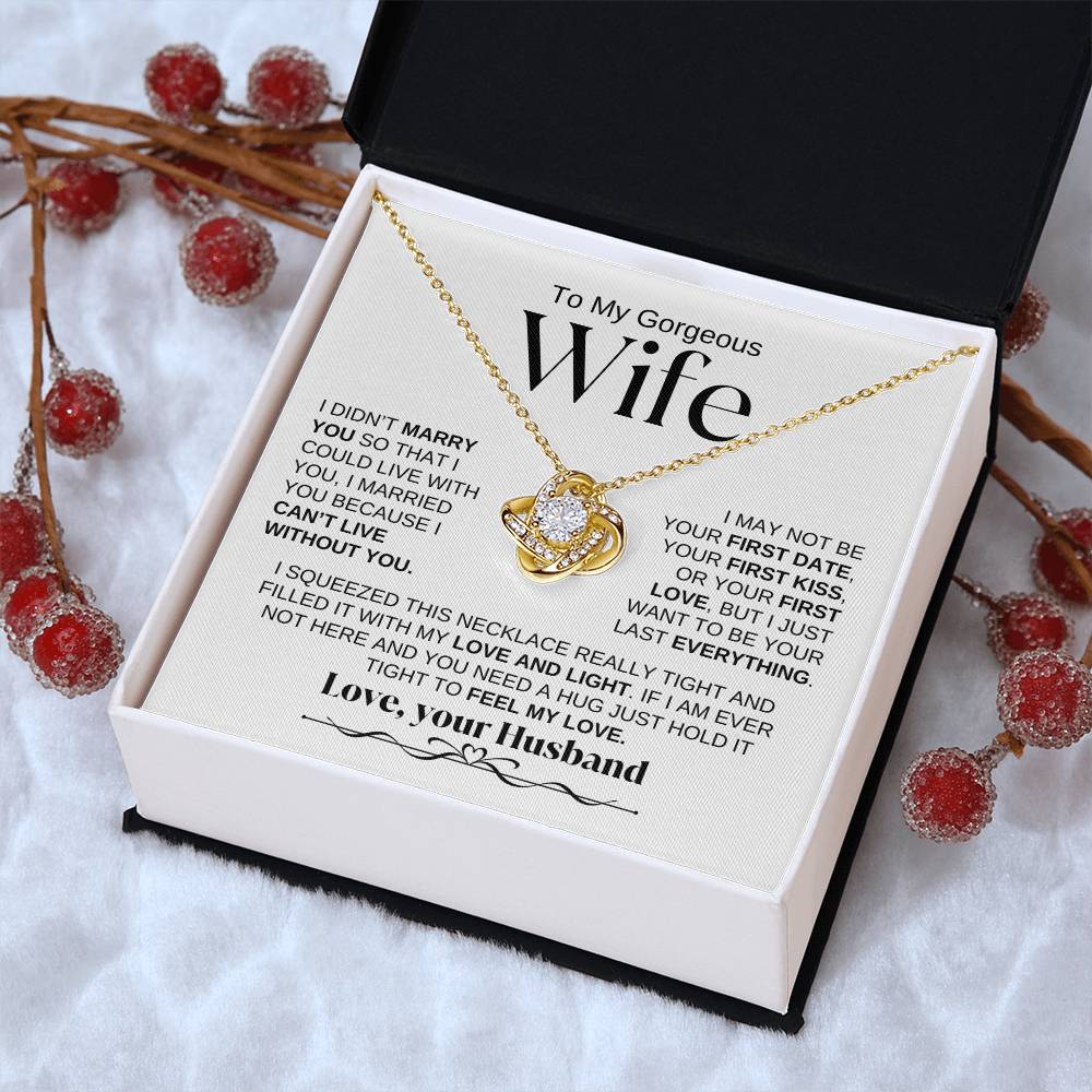 To My Gorgeous Wife | Love Knot Necklace | WBSF