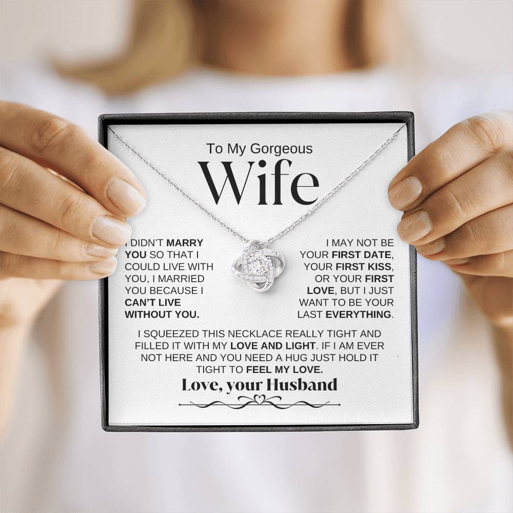 To My Gorgeous Wife | Love Knot Necklace | WBSF