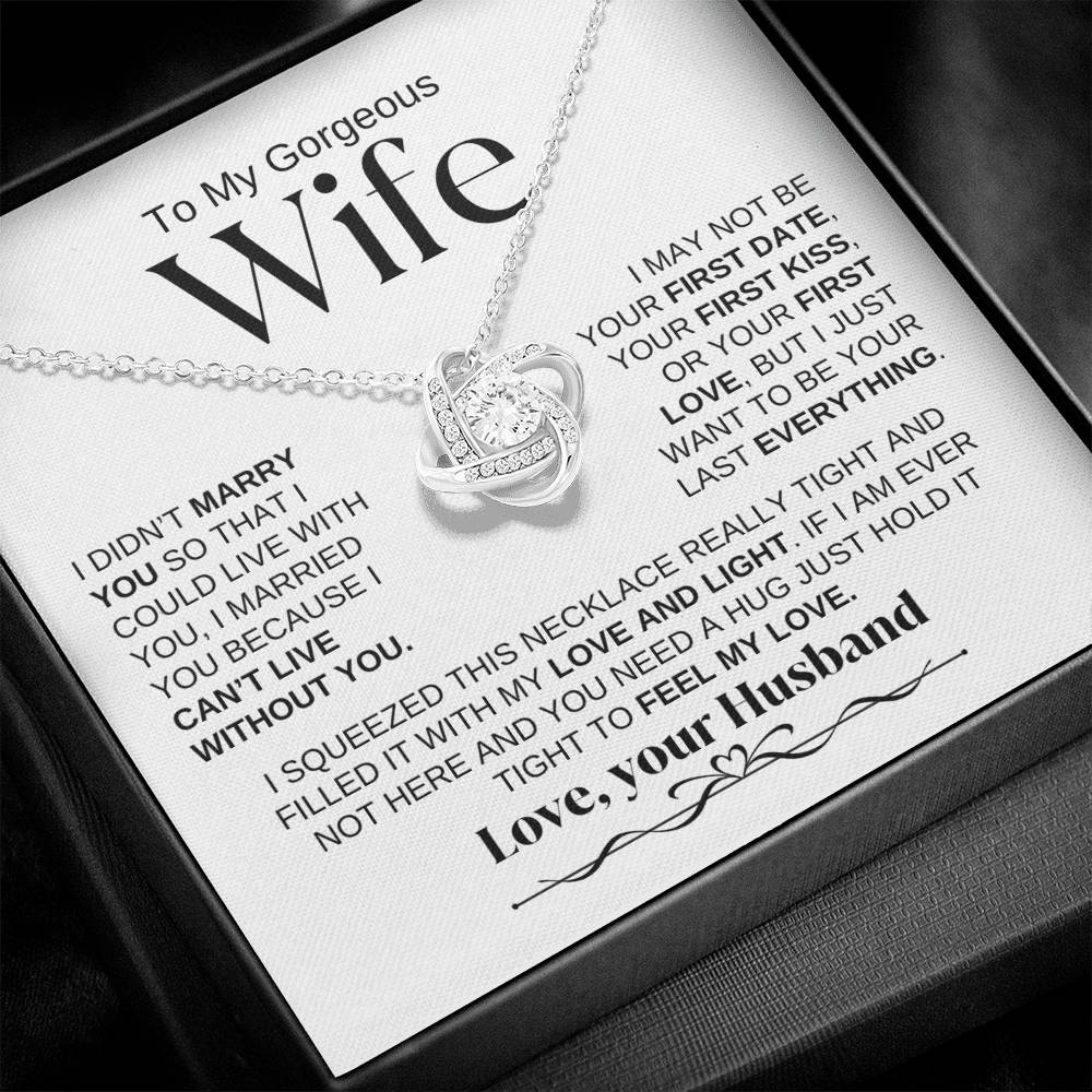To My Gorgeous Wife | Love Knot Necklace | WBSF