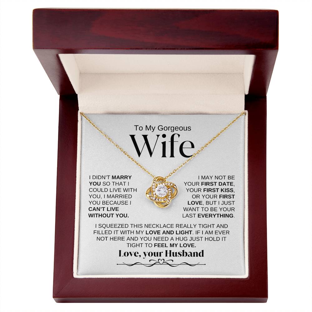 To My Gorgeous Wife | Love Knot Necklace | WBSF