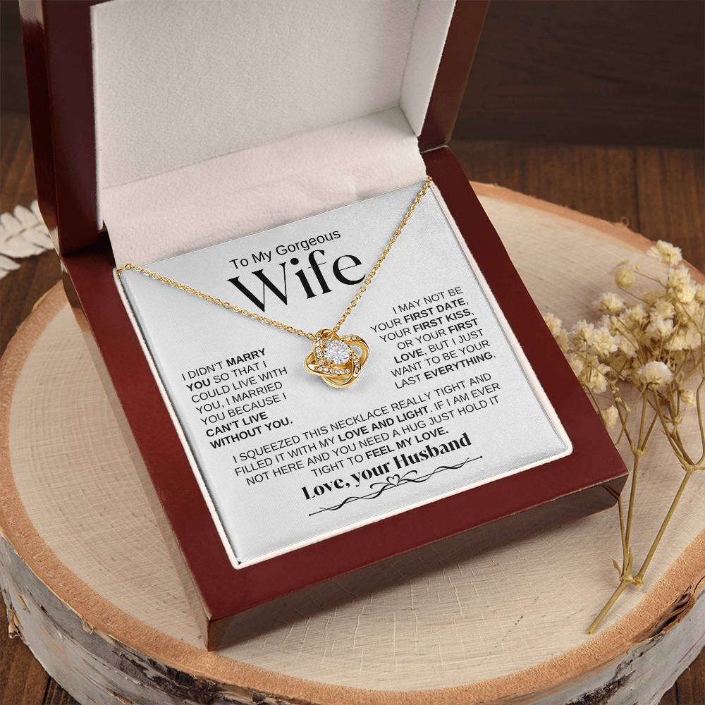To My Gorgeous Wife | Love Knot Necklace | WBSF