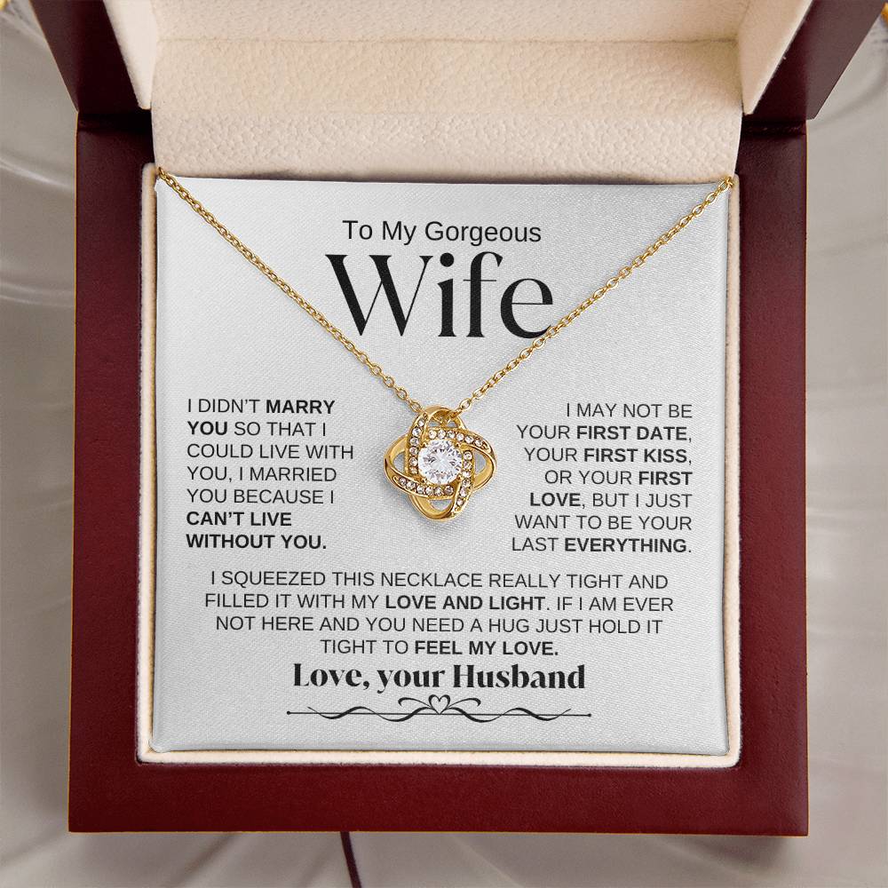 To My Gorgeous Wife | Love Knot Necklace | WBSF