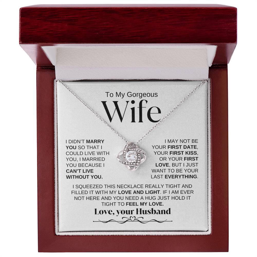 To My Gorgeous Wife | Love Knot Necklace | WBSF
