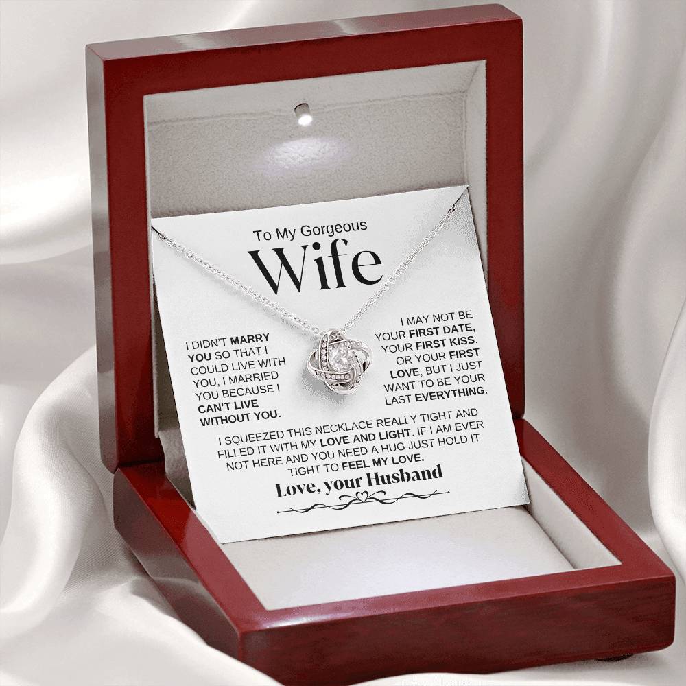 To My Gorgeous Wife | Love Knot Necklace | WBSF