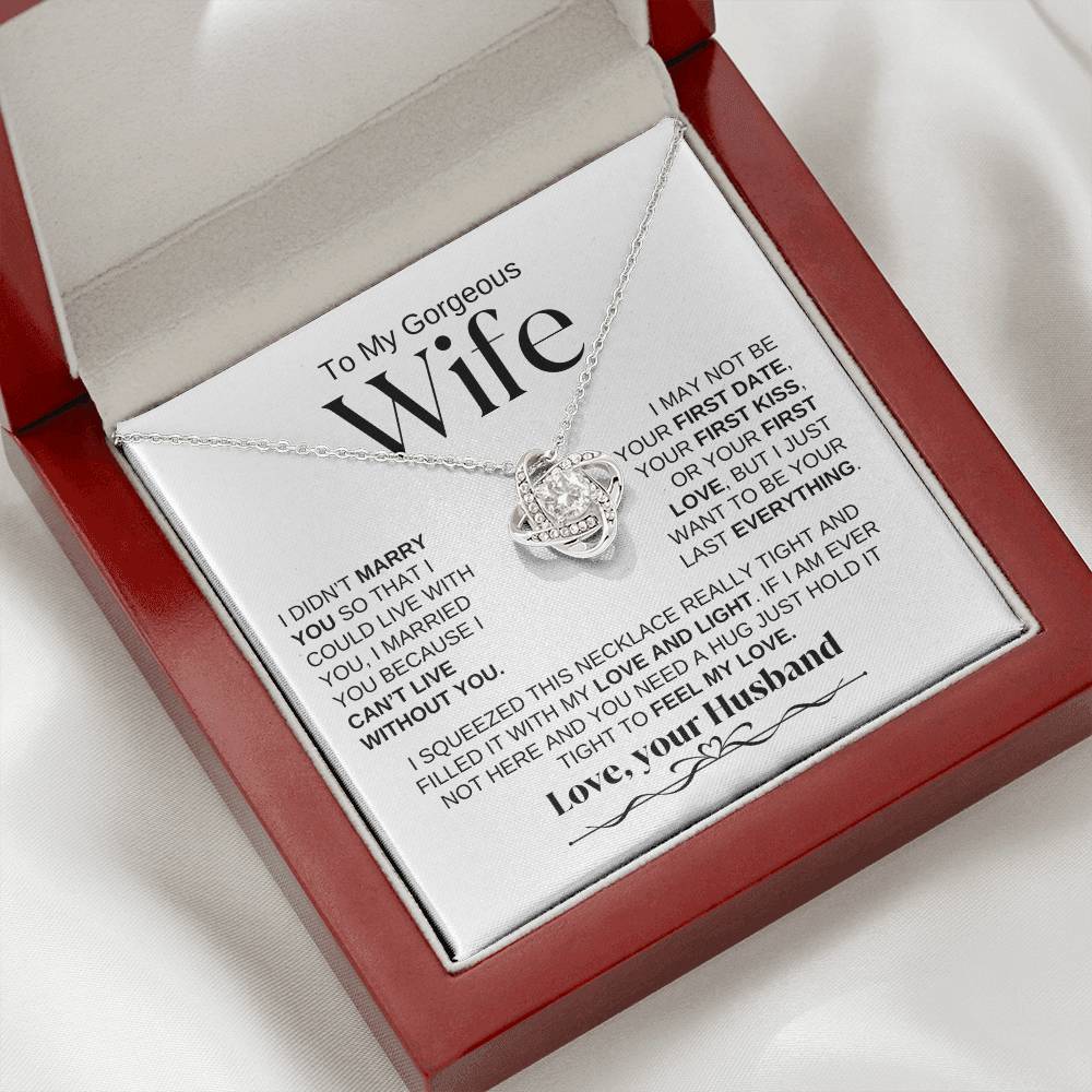 To My Gorgeous Wife | Love Knot Necklace | WBSF
