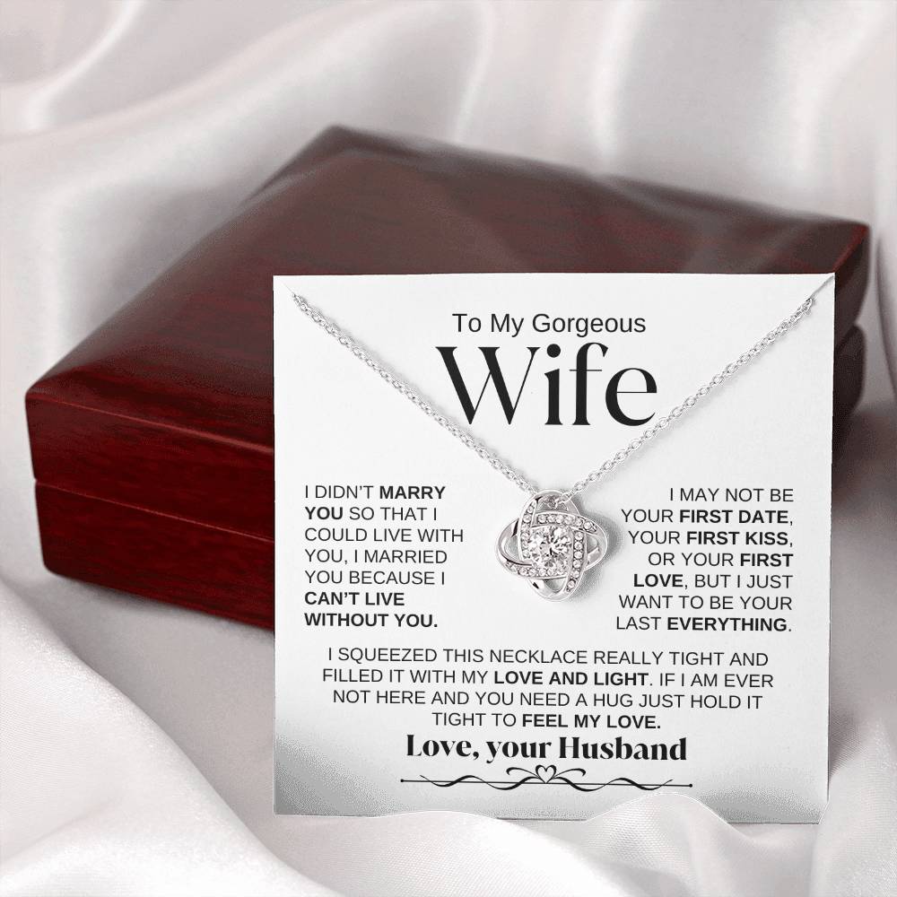 To My Gorgeous Wife | Love Knot Necklace | WBSF