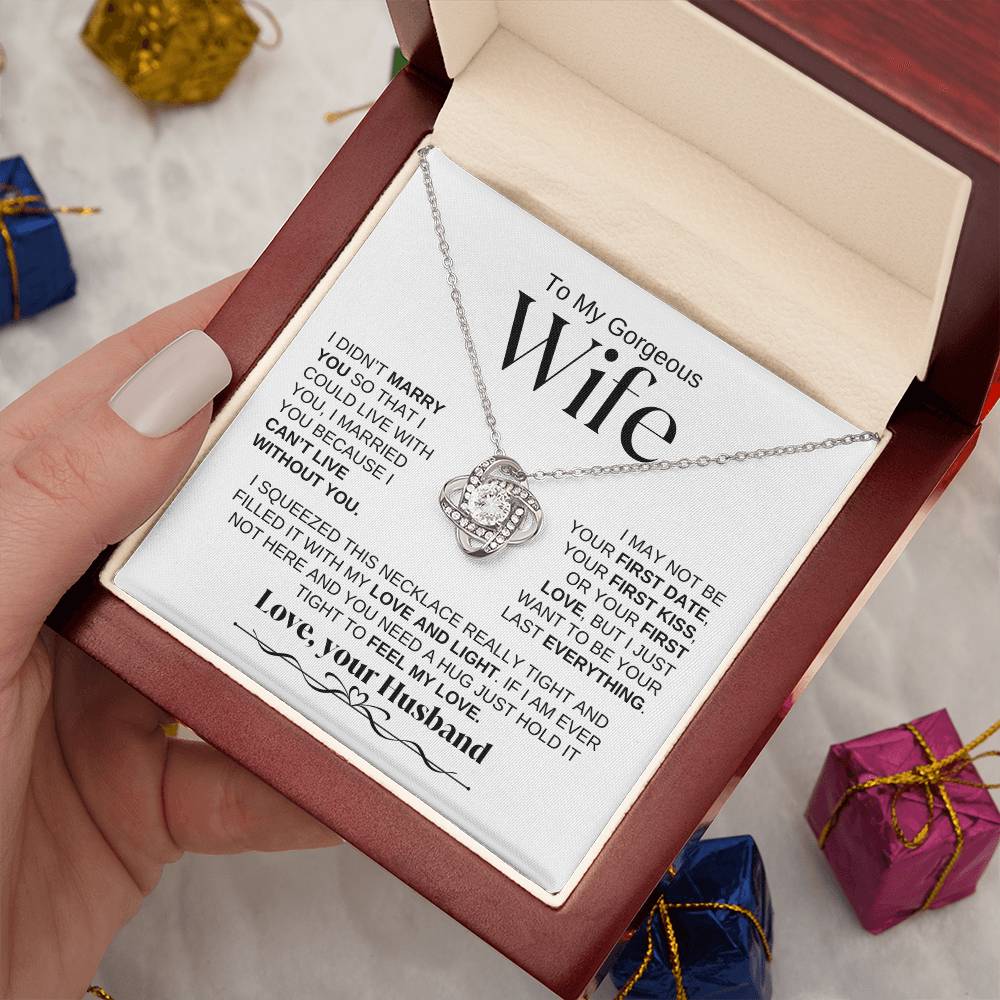 To My Gorgeous Wife | Love Knot Necklace | WBSF