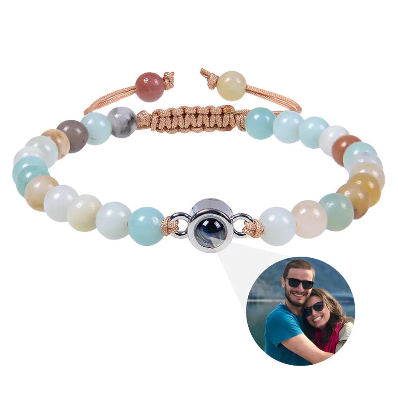"Custom Photo Projection Bracelet in 100 Languages"