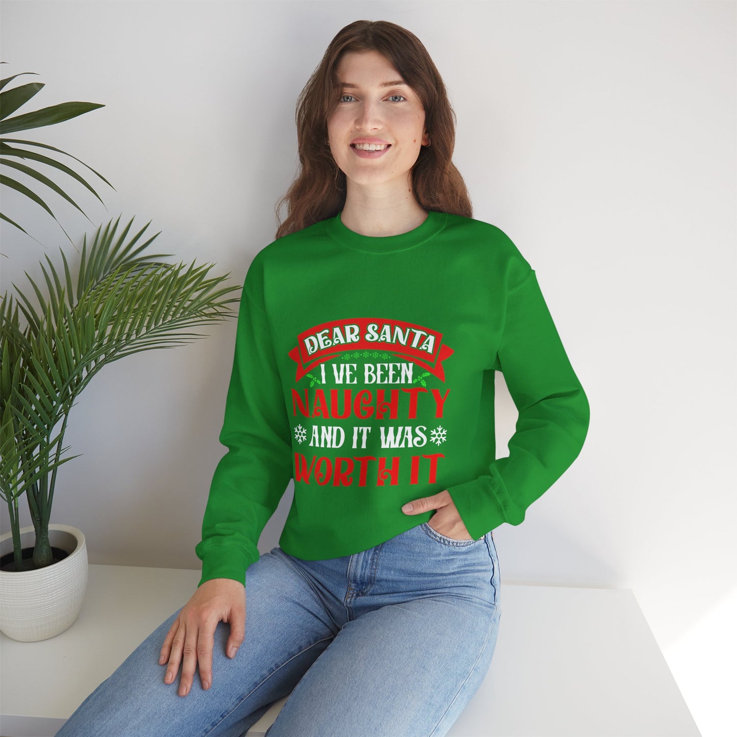 Dear Santa, I’ve Been Naughty — and It Was Worth It! | Unisex Heavy Blend Christmas Sweatshirt