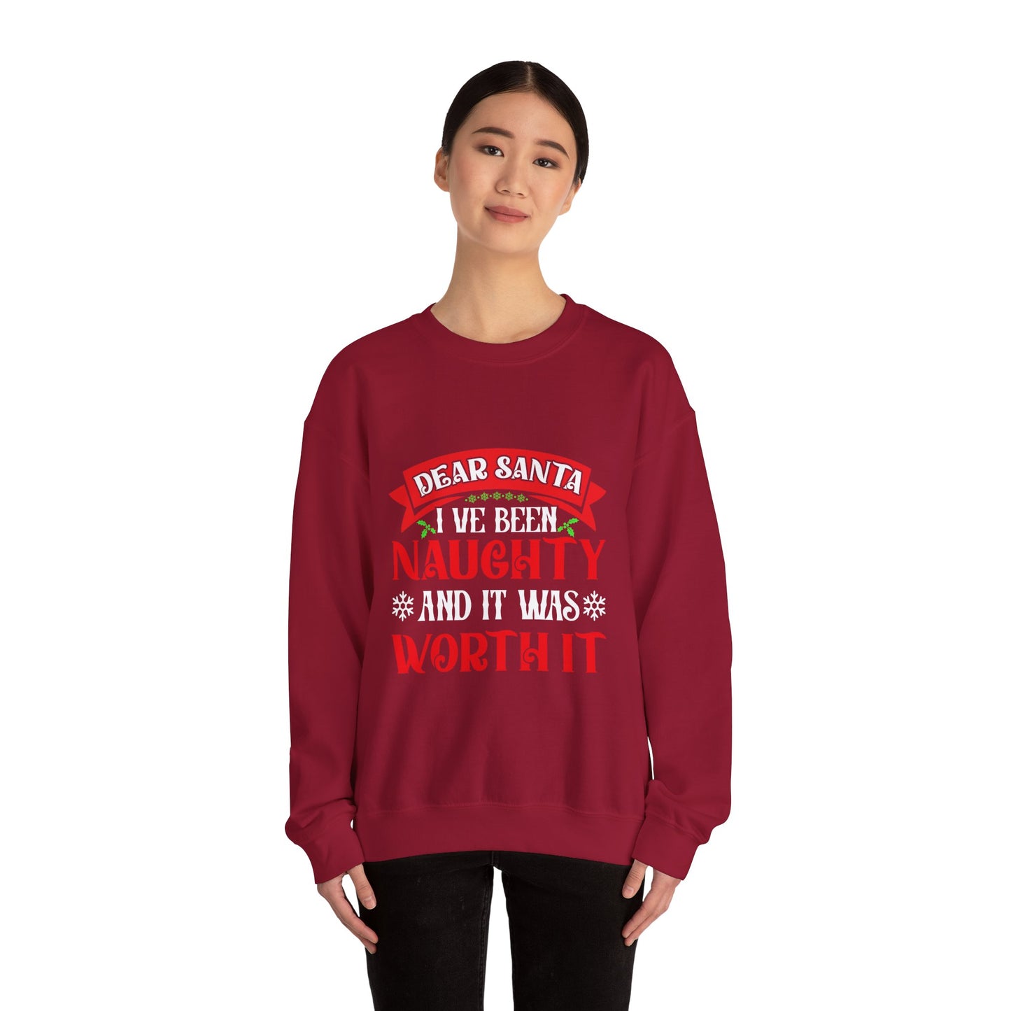 Dear Santa, I’ve Been Naughty — and It Was Worth It! | Unisex Heavy Blend Christmas Sweatshirt