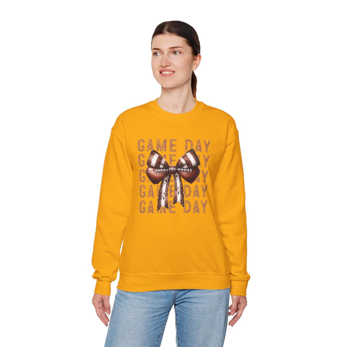 Game Day Sweatshirt – Cute Football Bow Crewneck for Women & Fans