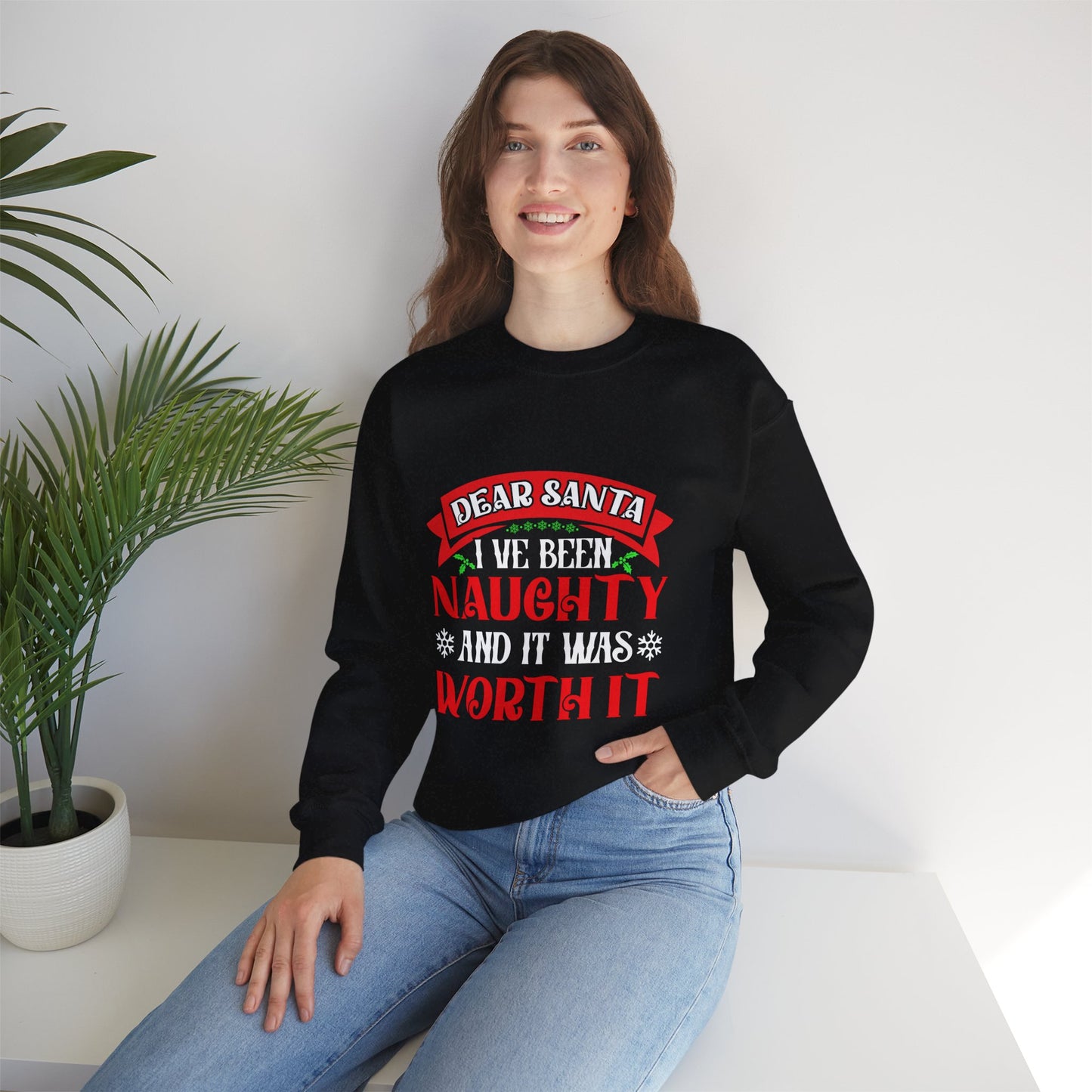Dear Santa, I’ve Been Naughty — and It Was Worth It! | Unisex Heavy Blend Christmas Sweatshirt