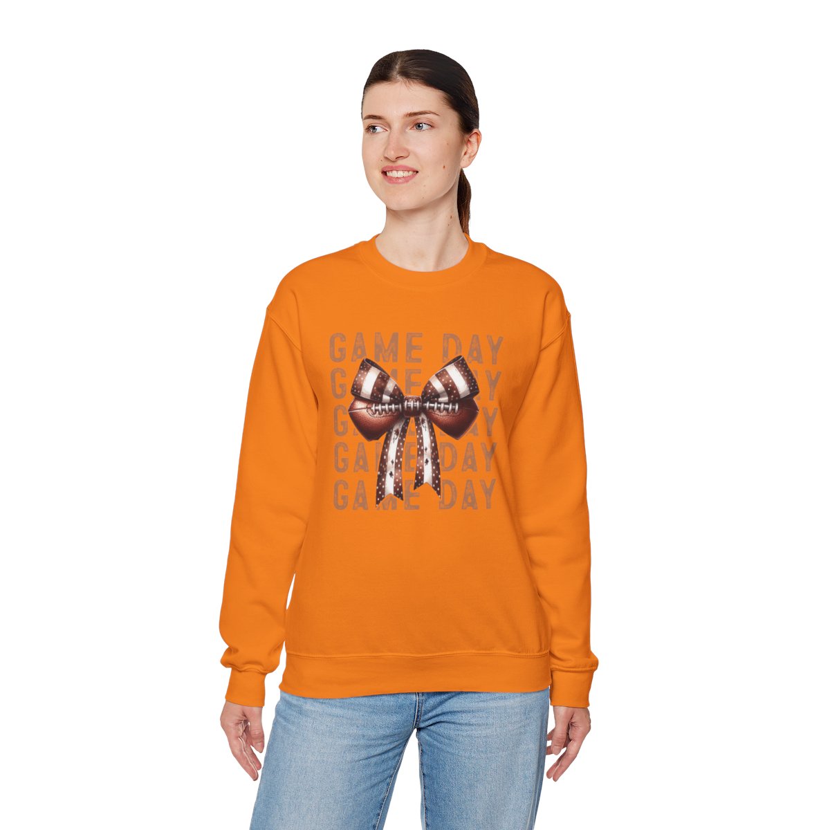 Game Day Sweatshirt – Cute Football Bow Crewneck for Women & Fans