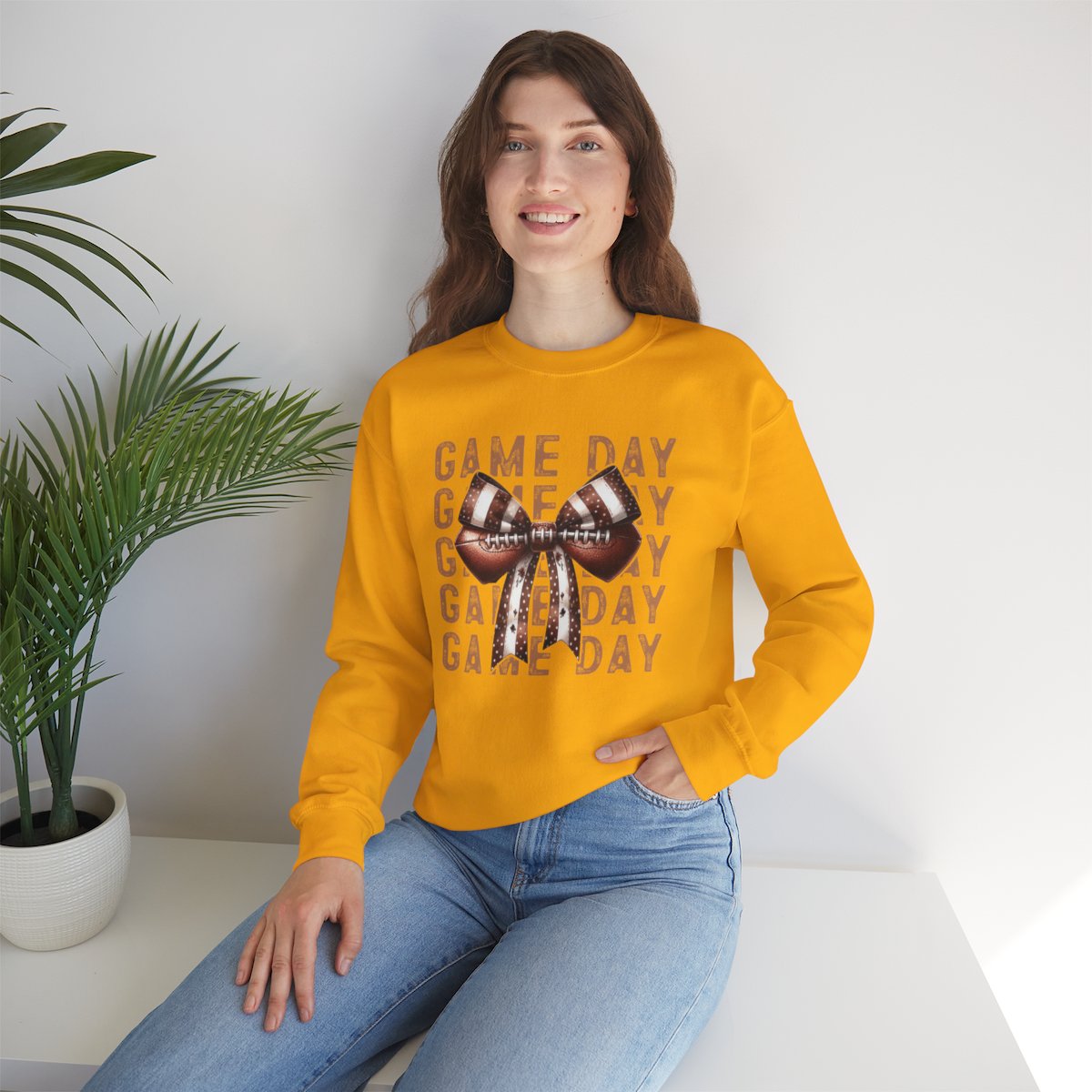 Game Day Sweatshirt – Cute Football Bow Crewneck for Women & Fans