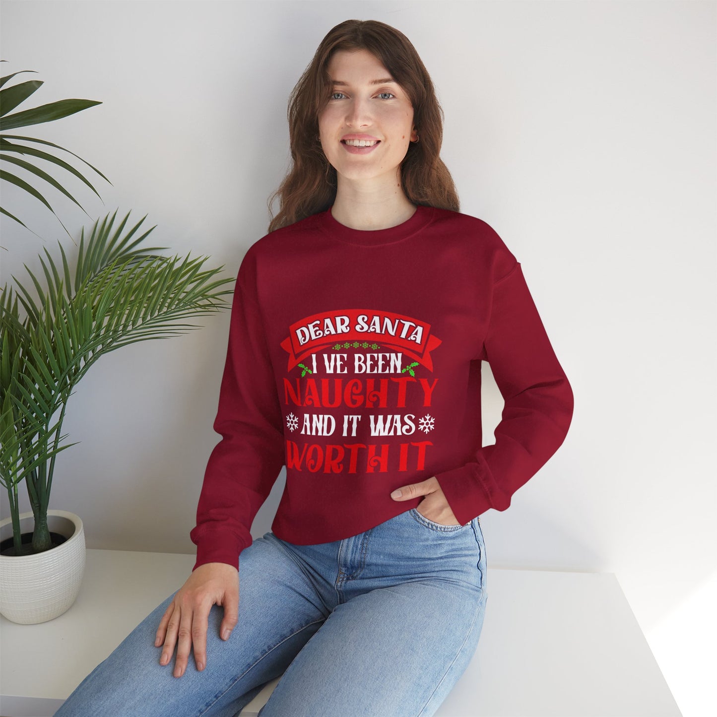 Dear Santa, I’ve Been Naughty — and It Was Worth It! | Unisex Heavy Blend Christmas Sweatshirt