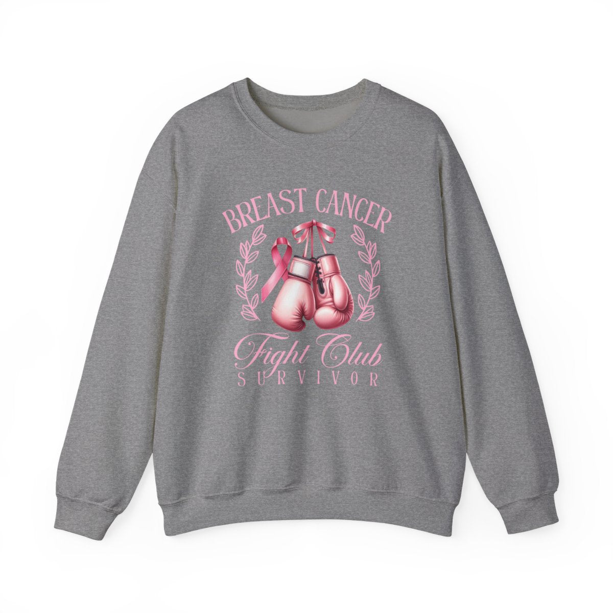 Breast Cancer Fight Club Survivor Sweatshirt | Pink Boxing Gloves Crewneck