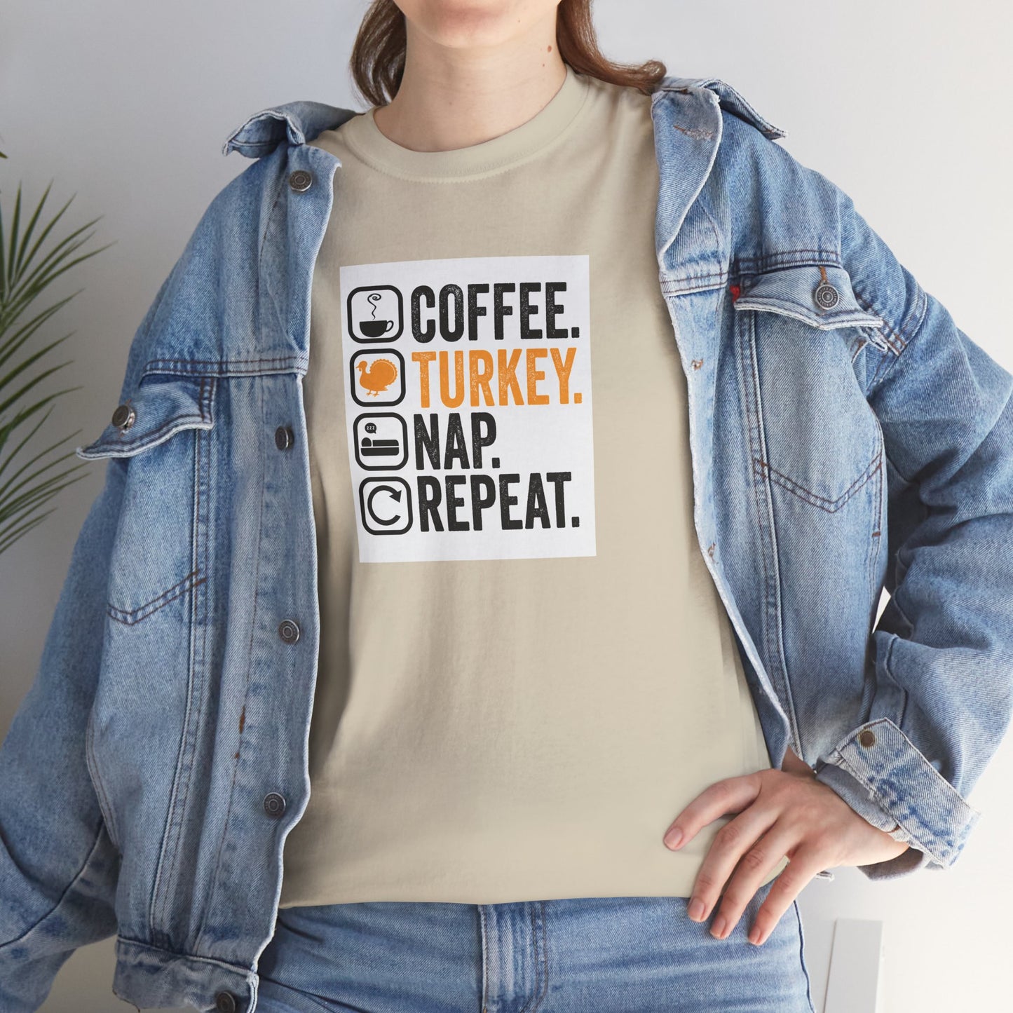 Coffee. Turkey. Nap. Repeat. | Funny Thanksgiving Unisex T-Shirt