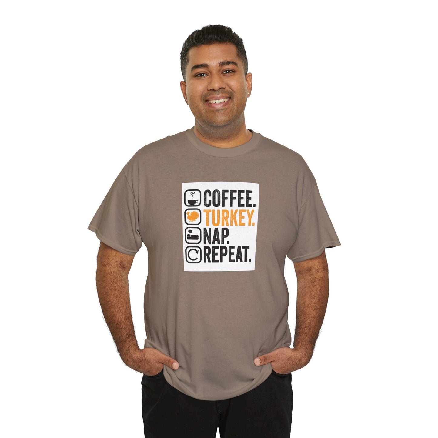 Coffee. Turkey. Nap. Repeat. | Funny Thanksgiving Unisex T-Shirt