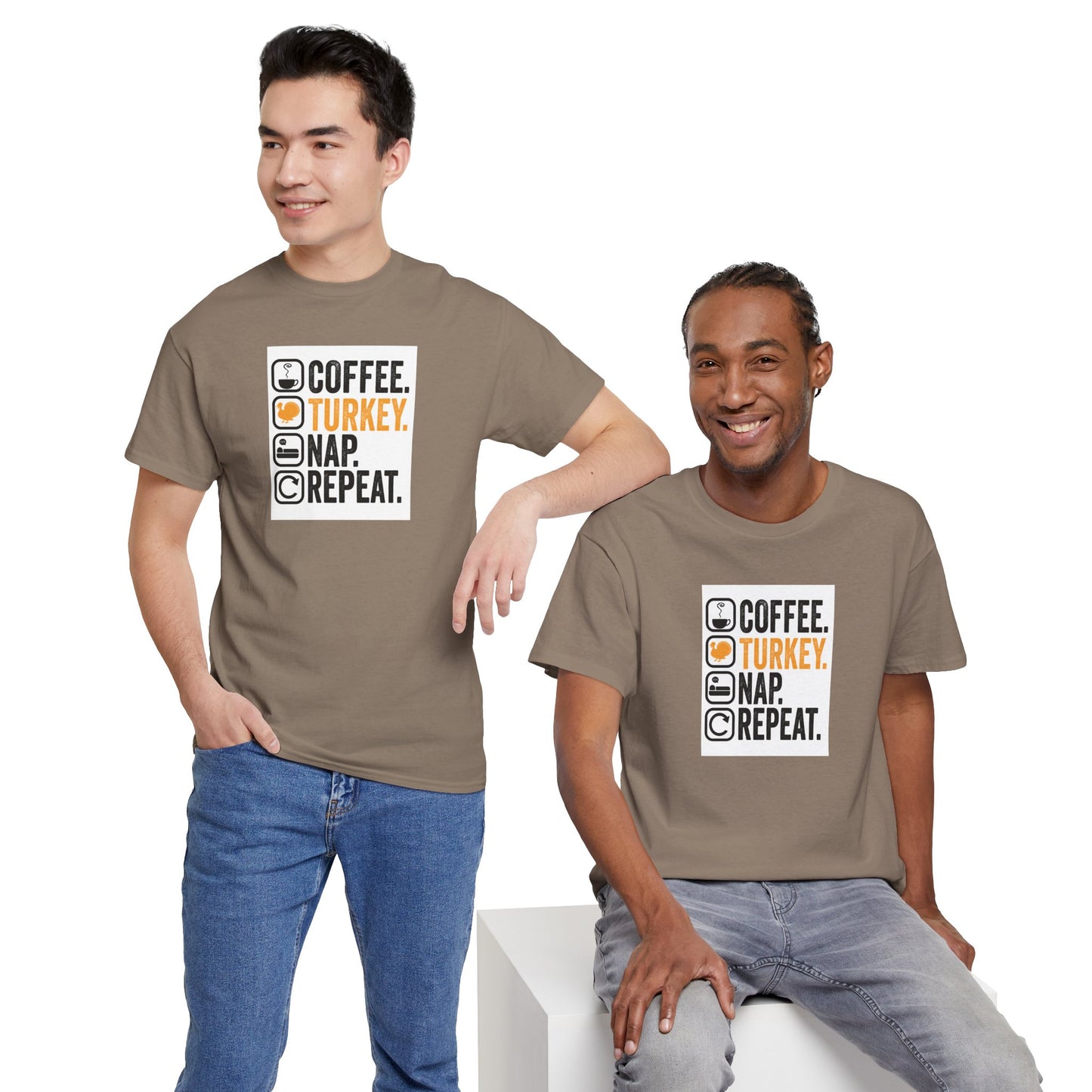 Coffee. Turkey. Nap. Repeat. | Funny Thanksgiving Unisex T-Shirt