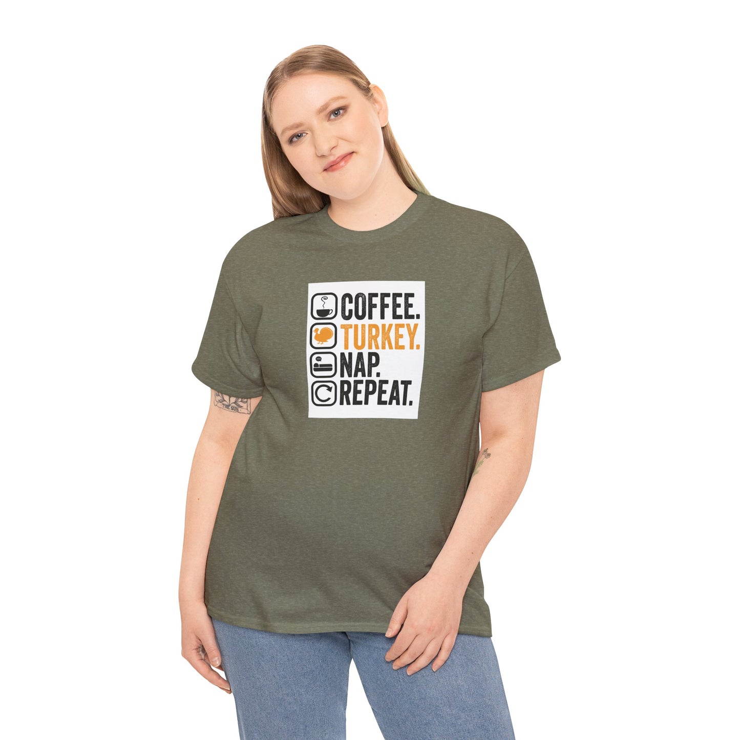 Coffee. Turkey. Nap. Repeat. | Funny Thanksgiving Unisex T-Shirt