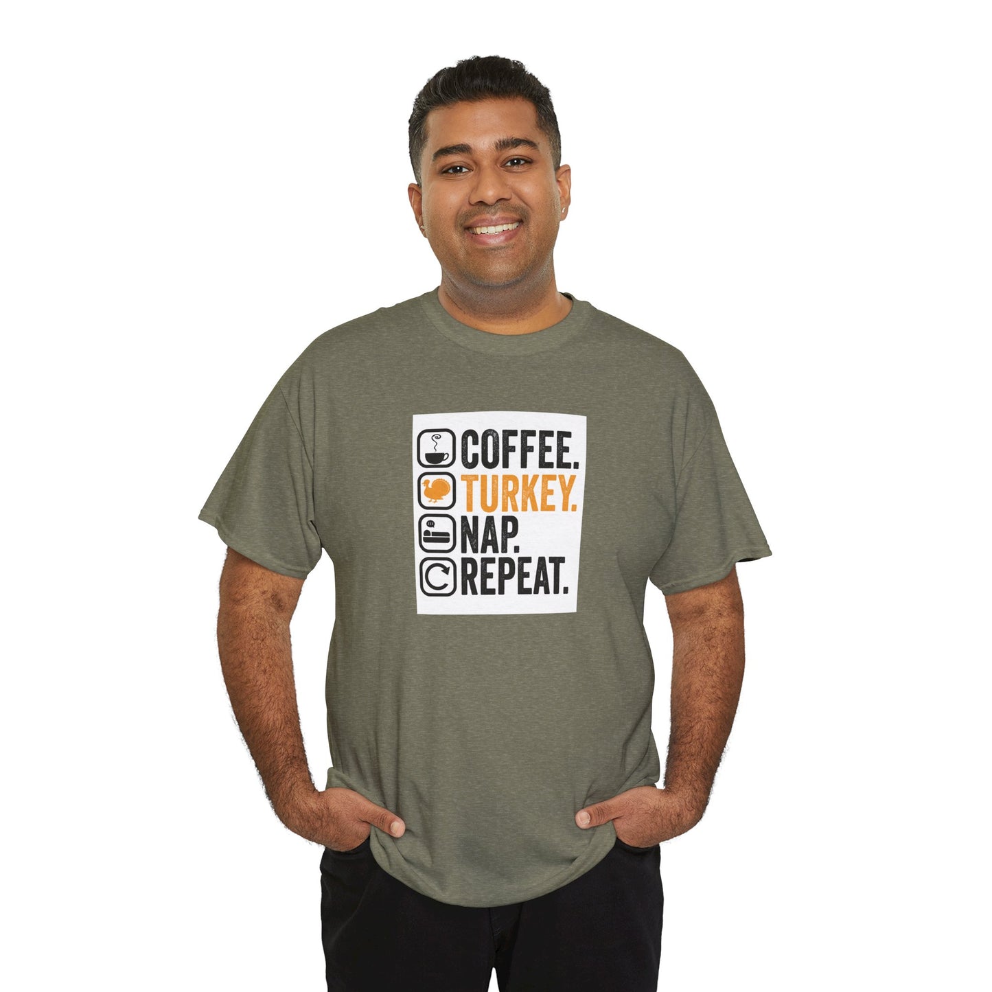 Coffee. Turkey. Nap. Repeat. | Funny Thanksgiving Unisex T-Shirt