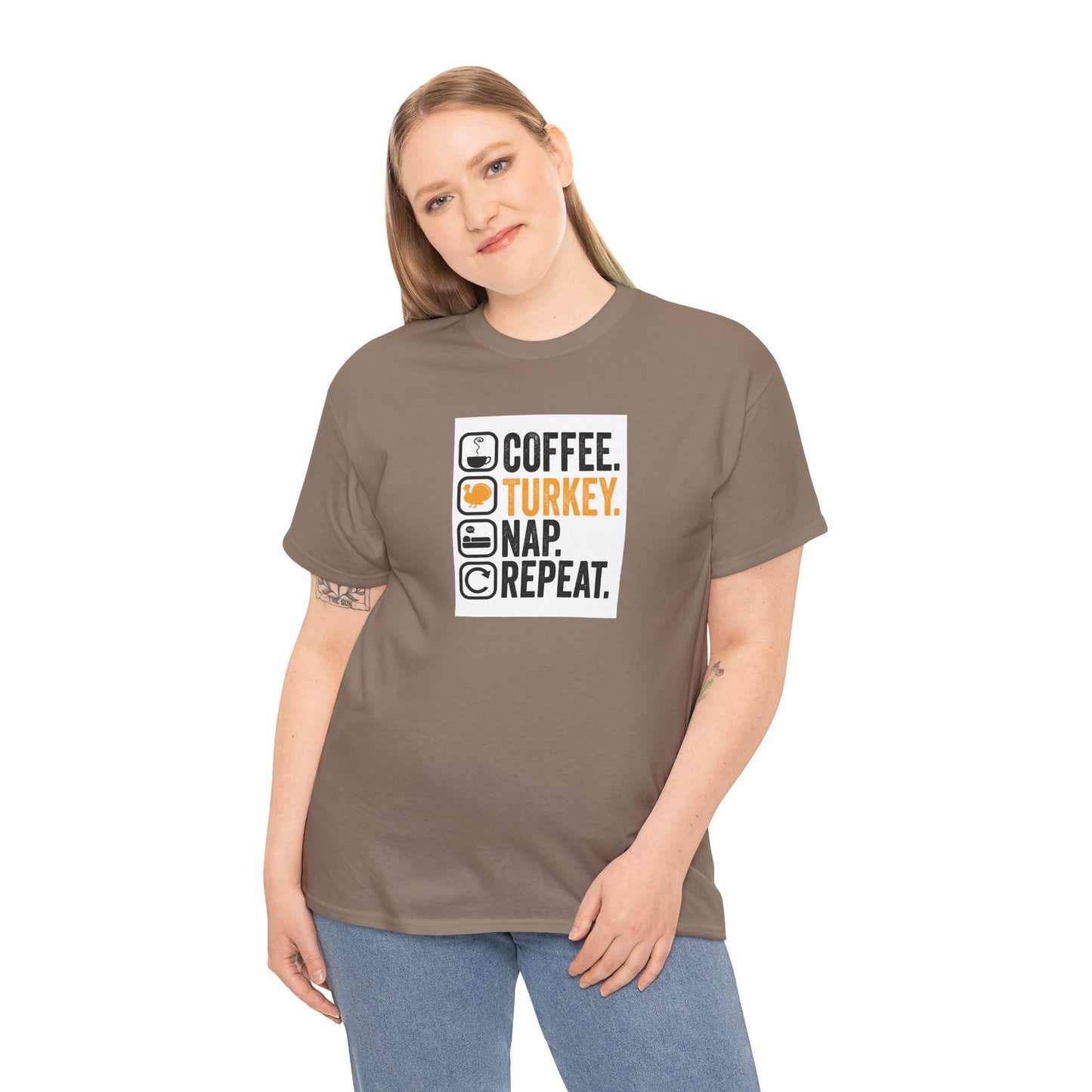Coffee. Turkey. Nap. Repeat. | Funny Thanksgiving Unisex T-Shirt