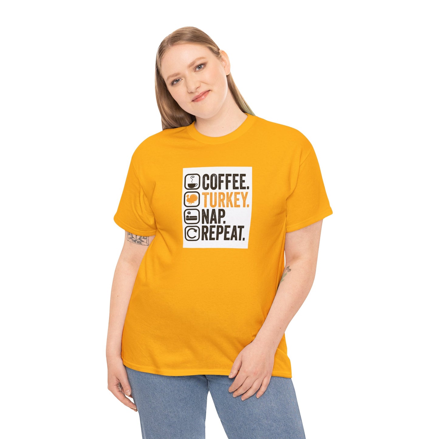 Coffee. Turkey. Nap. Repeat. | Funny Thanksgiving Unisex T-Shirt