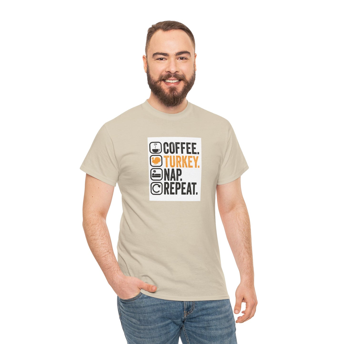 Coffee. Turkey. Nap. Repeat. | Funny Thanksgiving Unisex T-Shirt