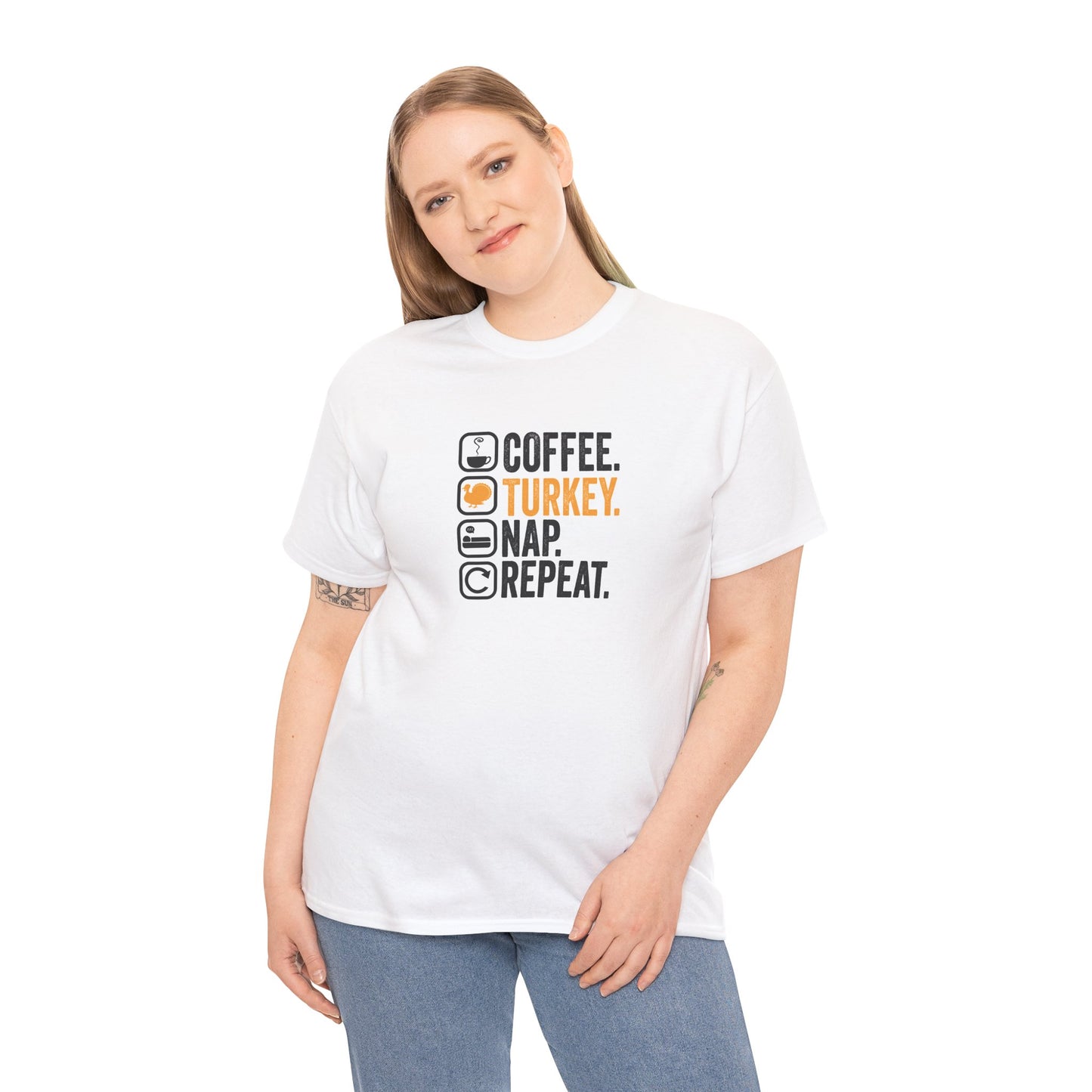 Coffee. Turkey. Nap. Repeat. | Funny Thanksgiving Unisex T-Shirt