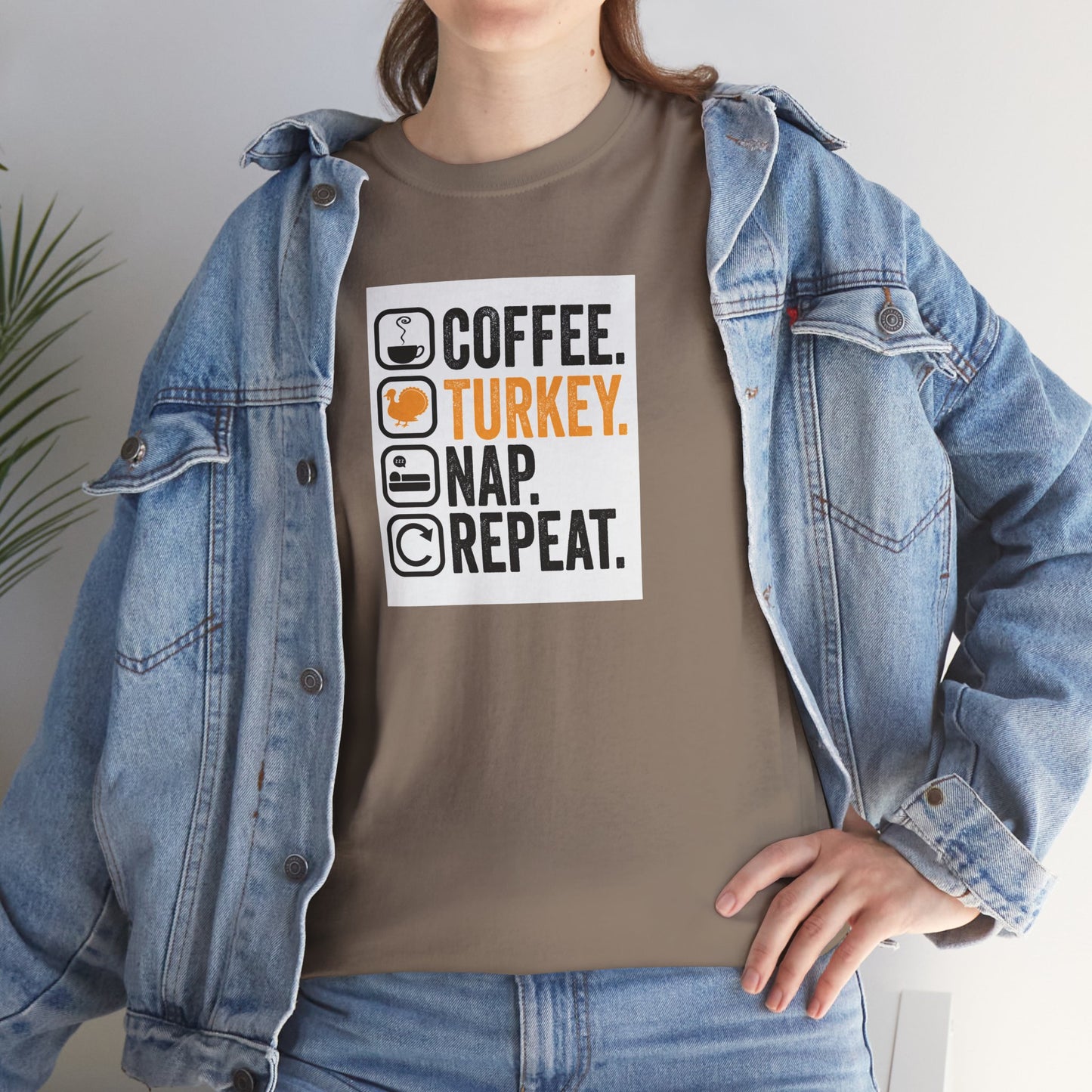 Coffee. Turkey. Nap. Repeat. | Funny Thanksgiving Unisex T-Shirt