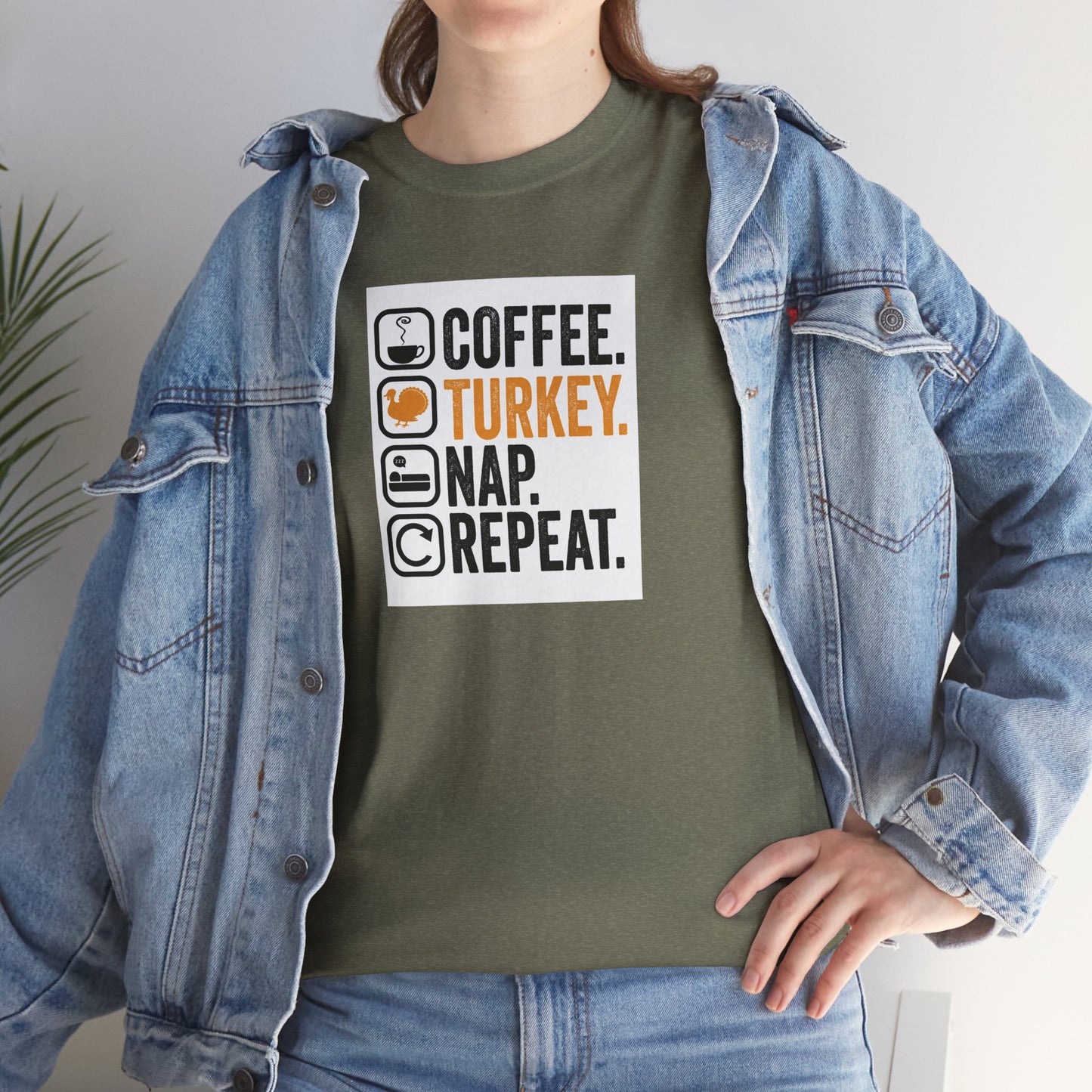 Coffee. Turkey. Nap. Repeat. | Funny Thanksgiving Unisex T-Shirt