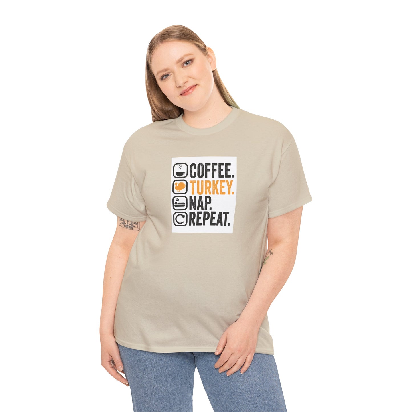 Coffee. Turkey. Nap. Repeat. | Funny Thanksgiving Unisex T-Shirt