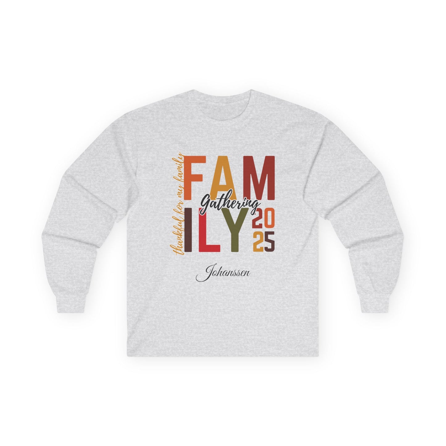 Personalized Thanksgiving Family Long Sleeve Shirt | Custom Name Fall Gathering Tee – Classic Fit 100% Cotton