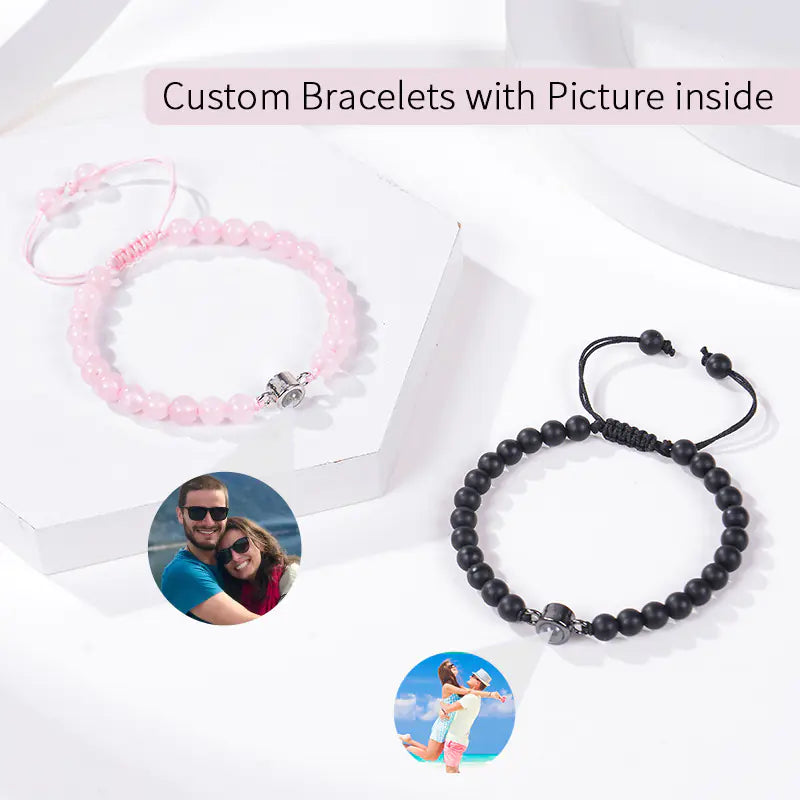 "Custom Photo Projection Bracelet in 100 Languages"