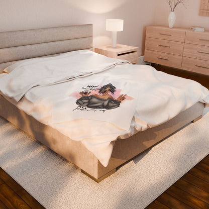 Nope, Not Today Plush Velveteen Blanket
