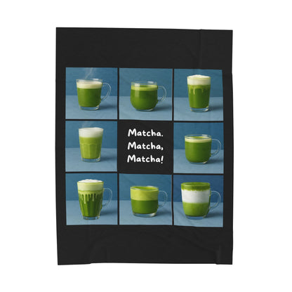 Matcha, Matcha, Matcha! Velveteen Plush Blanket
