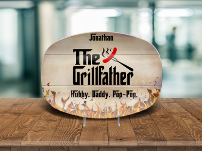 The Grillfather Personalized Platter – Unbreakable BBQ Serving Plate