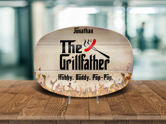 The Grillfather Personalized Platter – Unbreakable BBQ Serving Plate