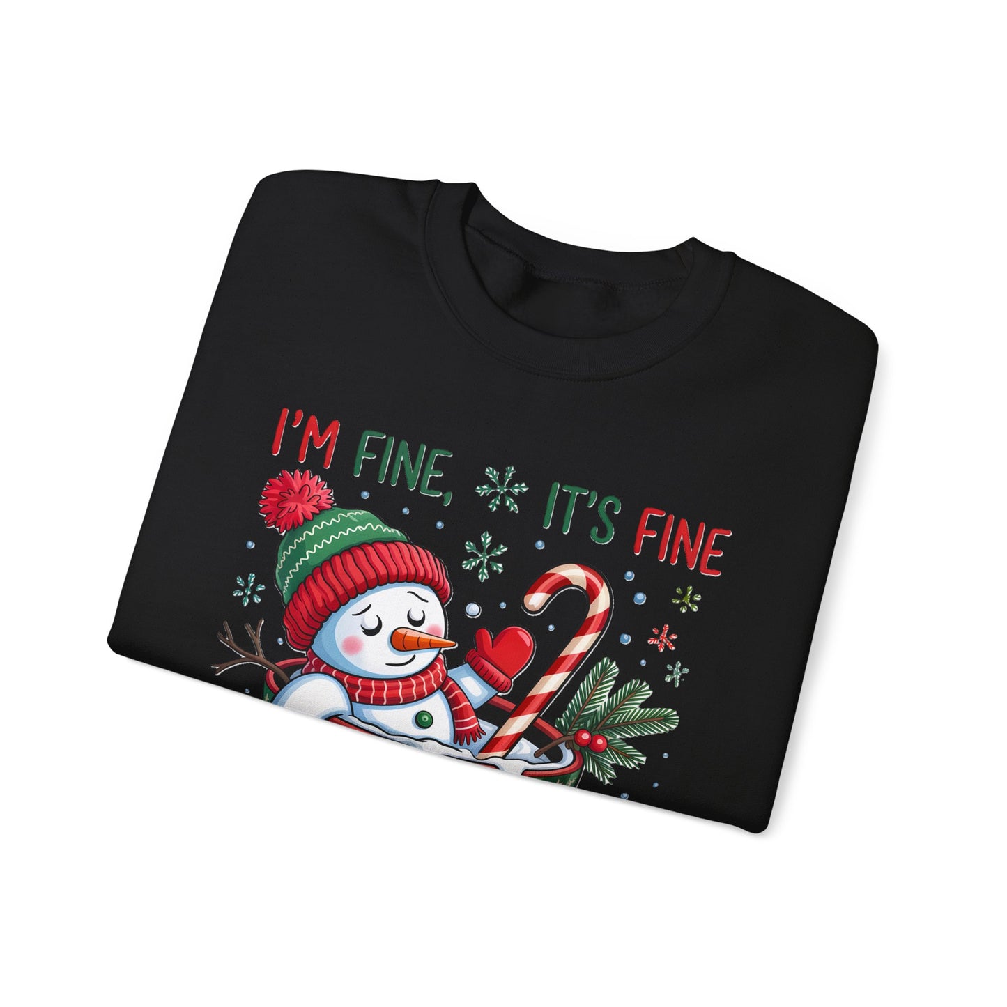 Snowman Hot Cocoa “Just Having a Meltdown” Funny Winter Sweatshirt