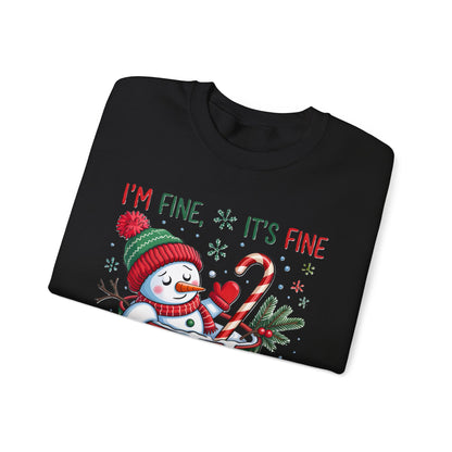 Snowman Hot Cocoa “Just Having a Meltdown” Funny Winter Sweatshirt
