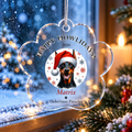 Personalized Acrylic Paw Print Ornament – Custom Dog Breed & Name Keepsake (Doberman - Greater Swiss Mountain)